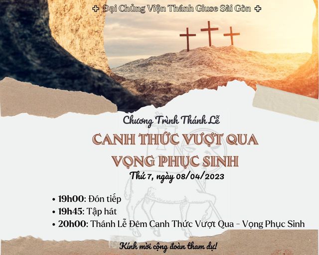 Chương trình Thánh lễ Canh thức Vọng Phục sinh 2023