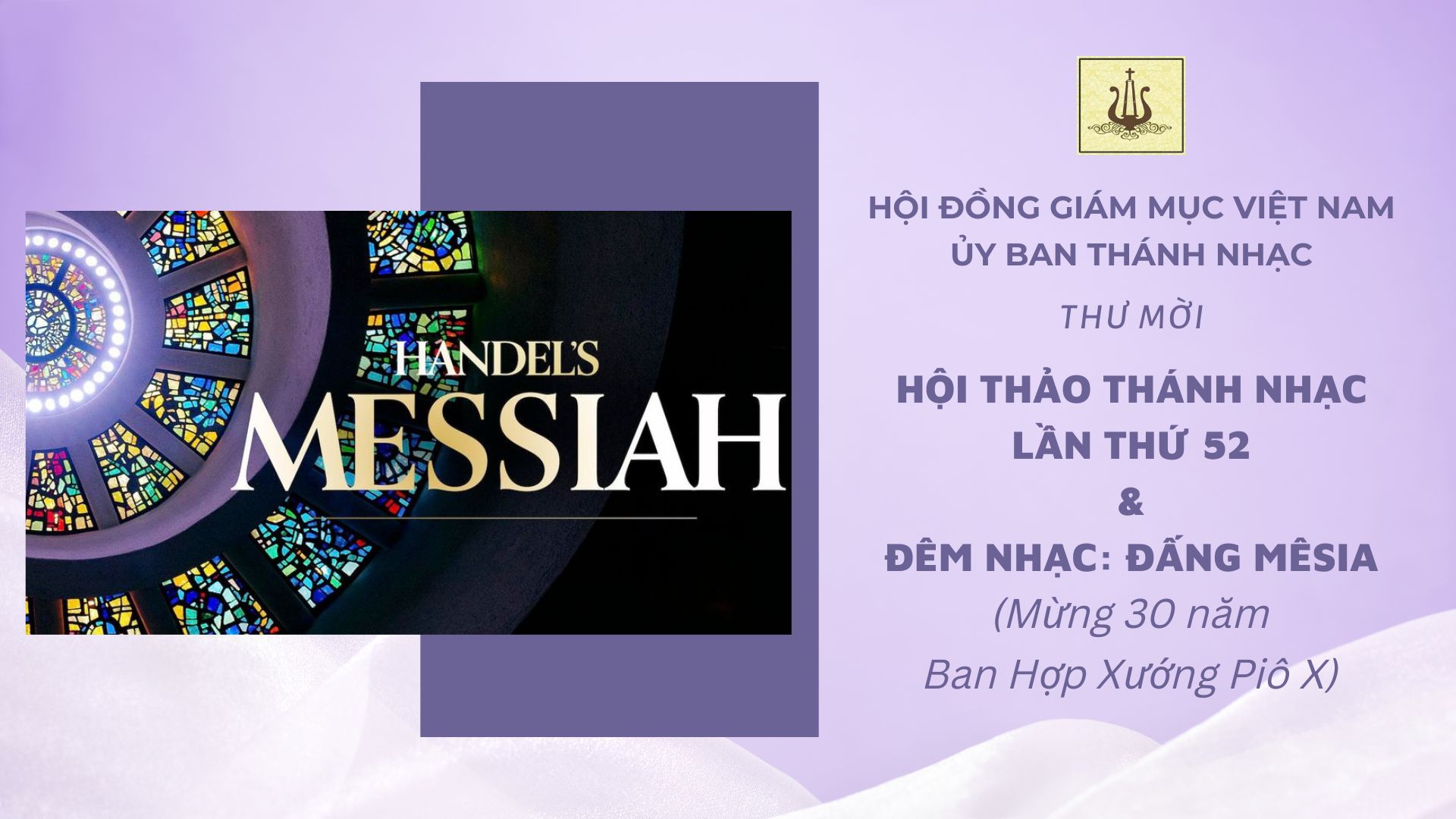 Ủy ban Thánh Nhạc - Thư mời tham dự Đêm Thánh Ca và Hội Thảo Thánh Nhạc lần thứ 52