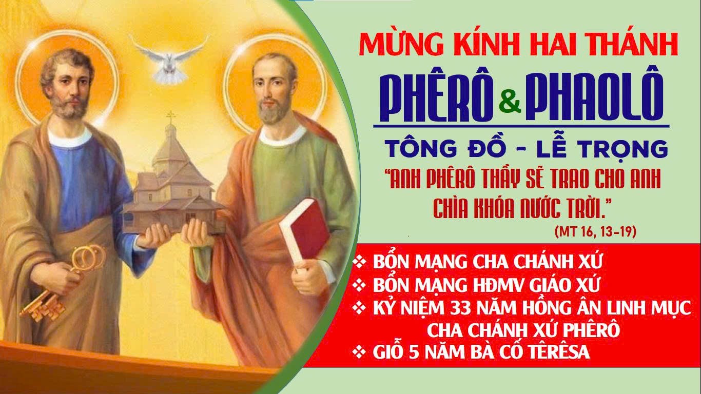 Giáo xứ Tân Lập mừng kính hai thánh Phêrô và Phaolô, bổn mạng cha xứ và Hội đồng Mục vụ Giáo xứ