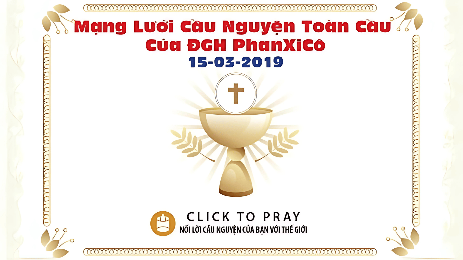 Tông Đồ Cầu Nguyện: Ngày 15/3/2019