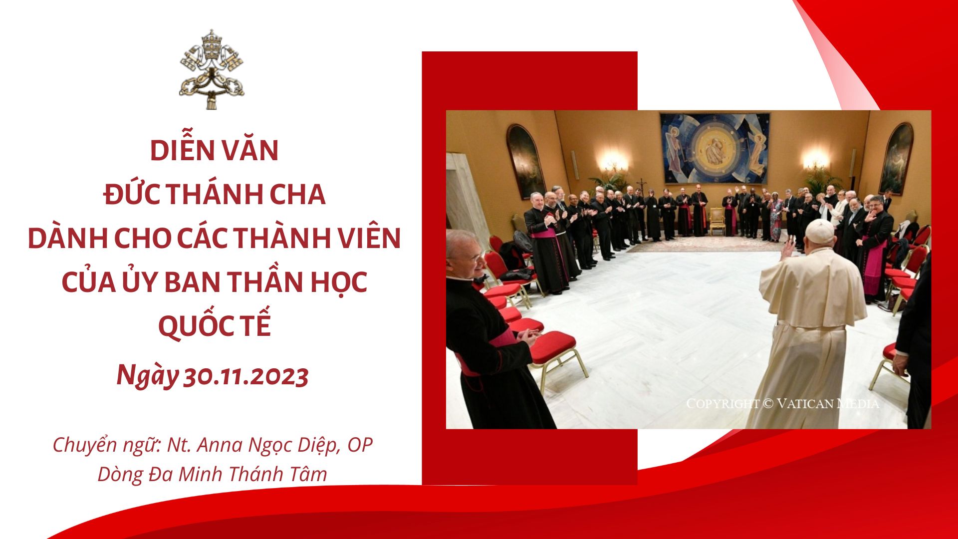 Diễn văn Đức Thánh Cha dành cho các Thành viên của Ủy ban Thần học Quốc tế (30.11.2023)