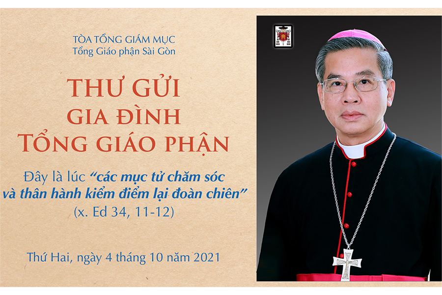 Thư mục vụ gửi gia đình Tổng Giáo phận ngày 4-10-2021