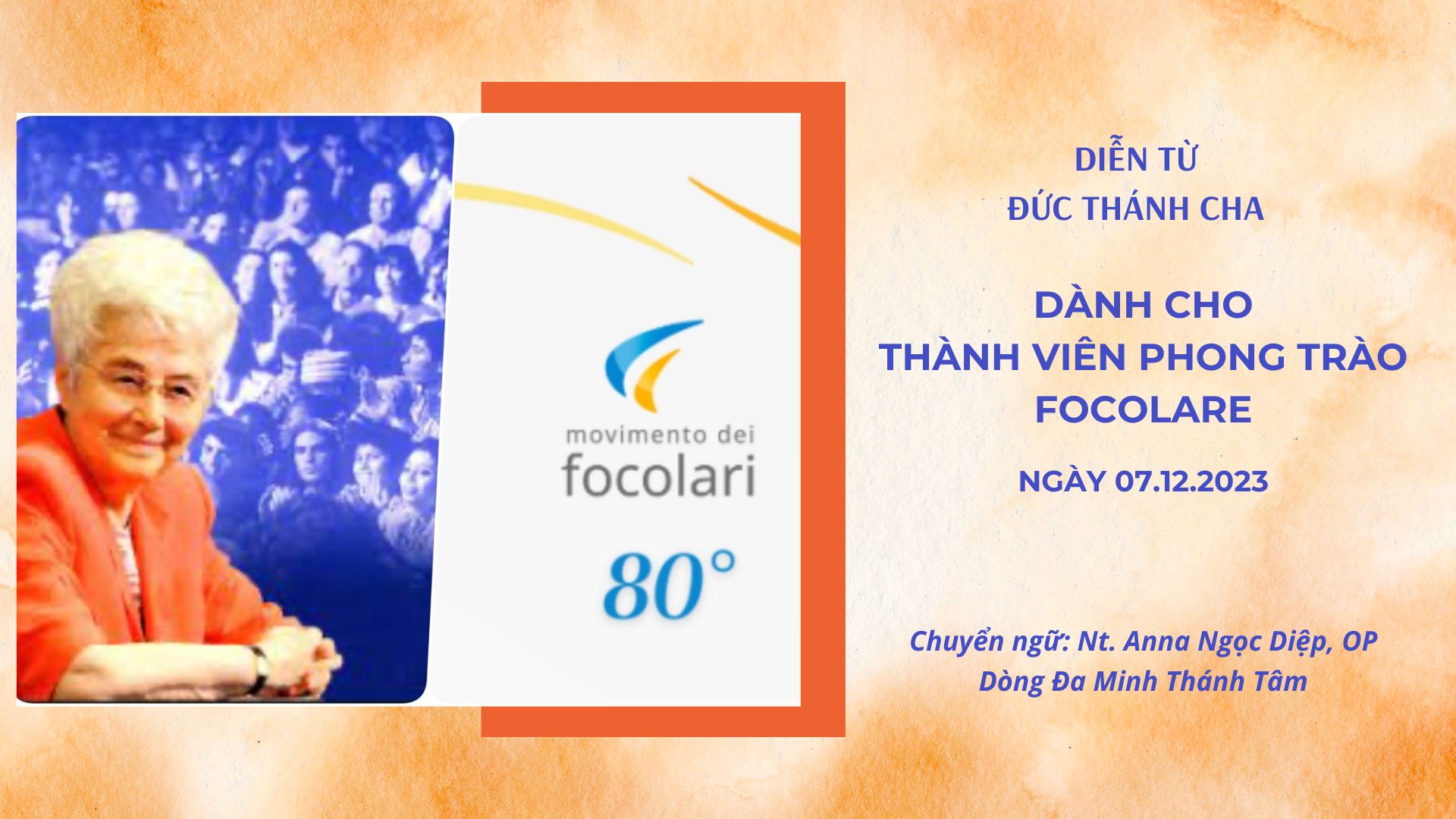 Diễn từ Đức Thánh Cha dành cho thành viên Phong trào Focolare