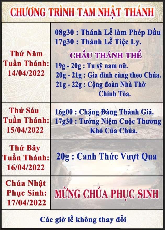 Giáo xứ Chính tòa Đức Bà: Tam Nhật Thánh & Phục sinh 2022