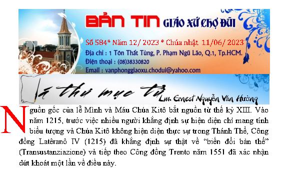 Bản Tin 584 Giáo Xứ Chợ Đũi
