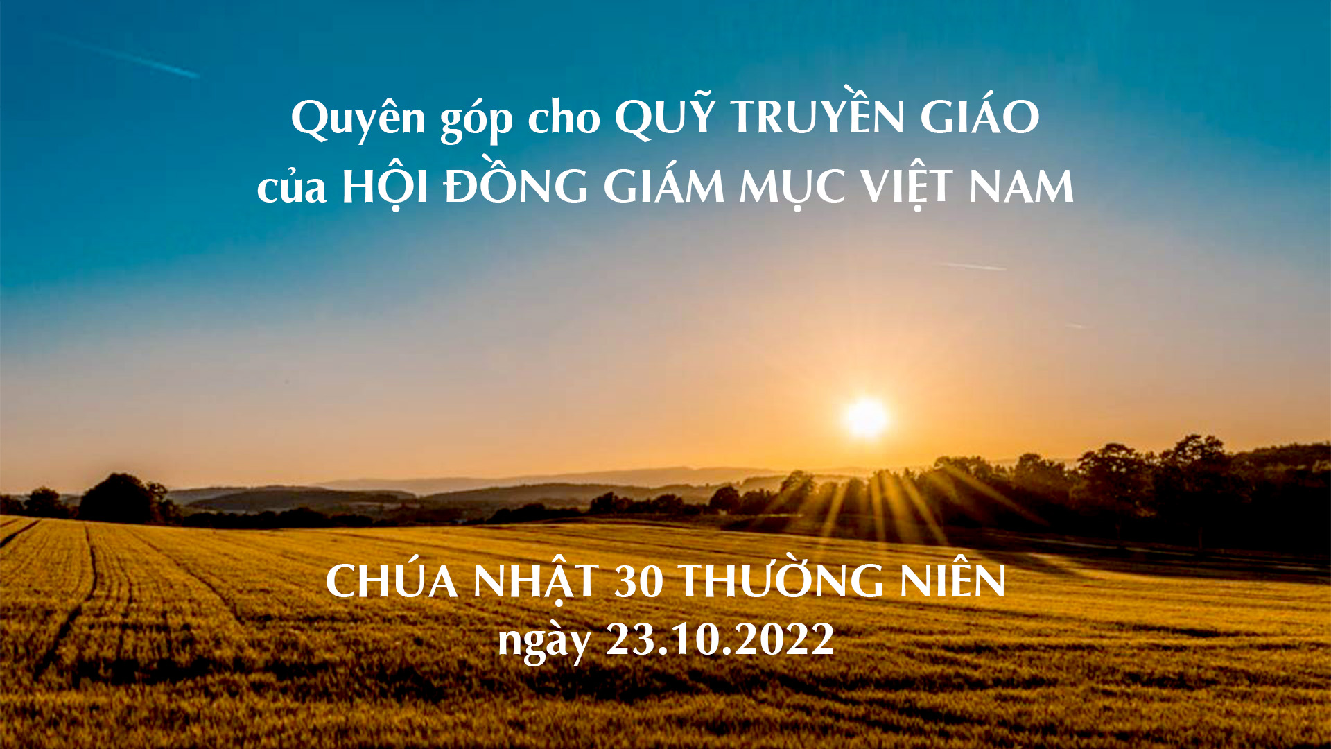 Tòa Tổng Giám mục Sài Gòn: Thông báo quyên góp cho Quỹ Truyền giáo ngày 23-10-2022