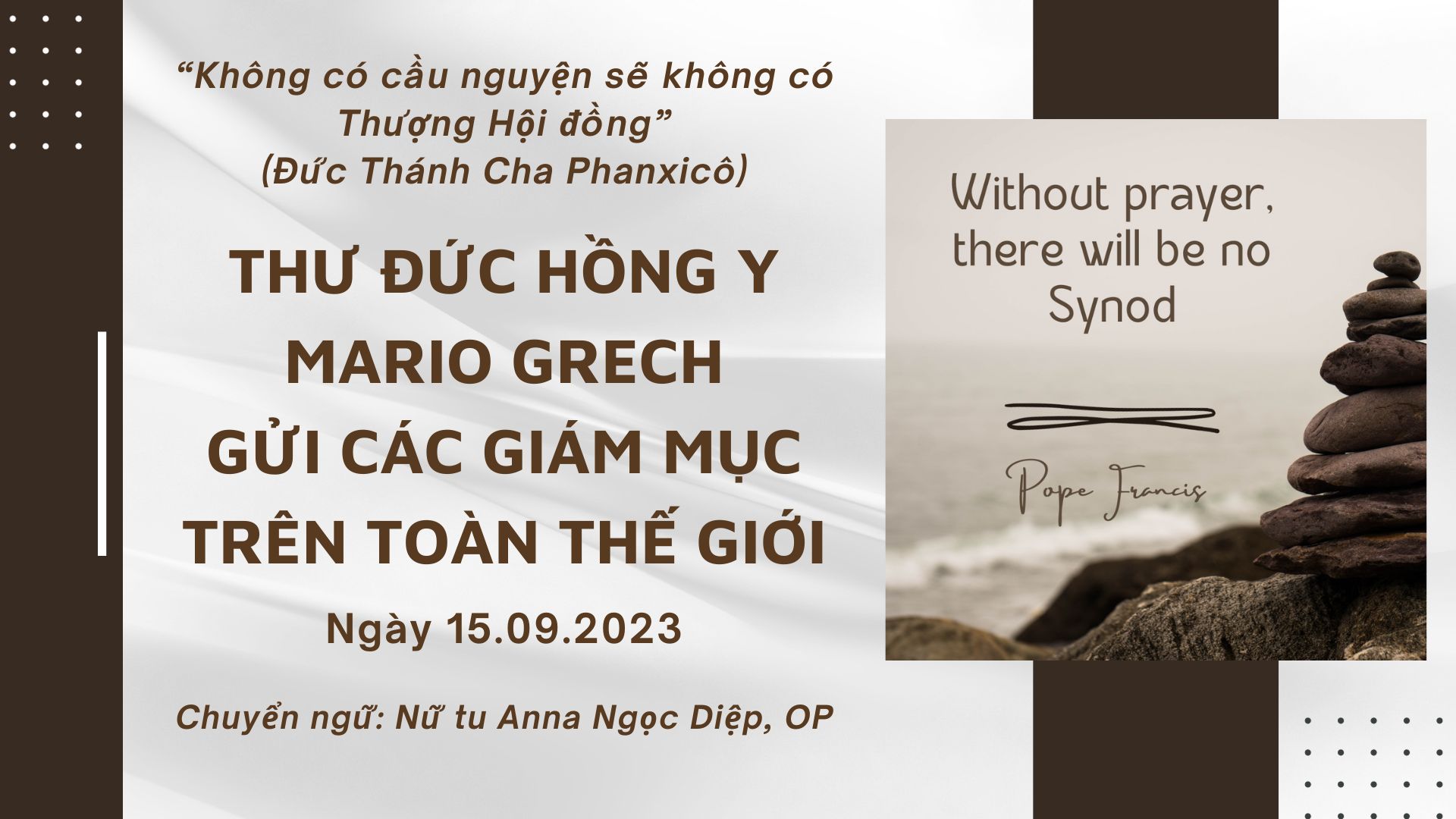 Thư Đức Hồng y Mario Grech mời gọi cầu nguyện cho Thượng Hội đồng