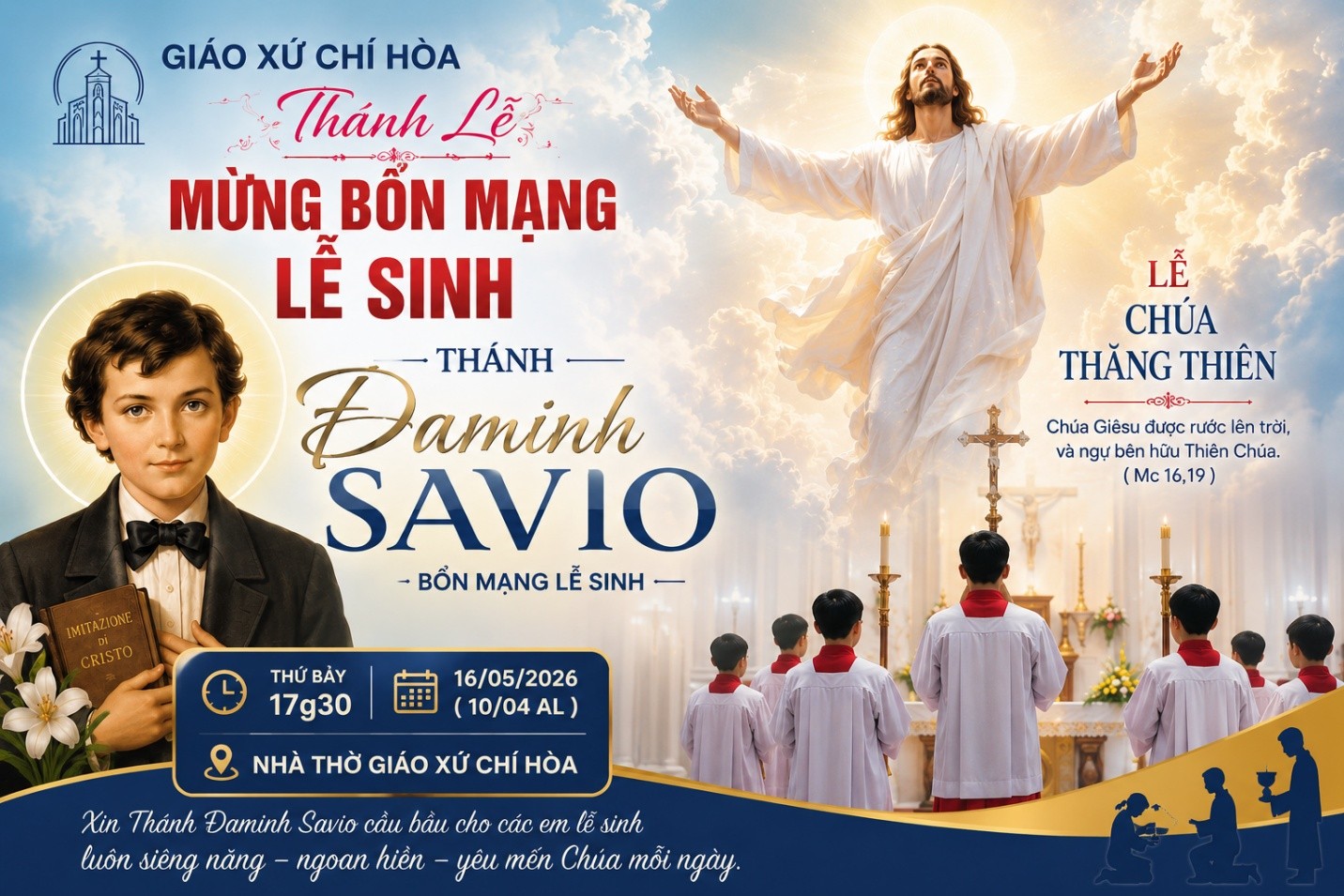 Giáo xứ Chí Hòa: Thánh lễ Chúa Thăng Thiên, mừng bổn mạng Ban Lễ sinh
