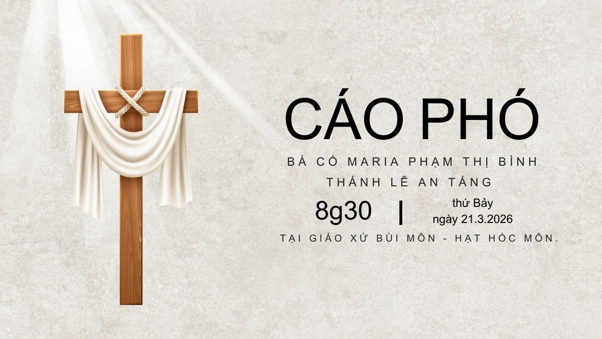 Cáo phó: Thân mẫu của linh mục Giuse Trịnh Vĩnh Phúc qua đời