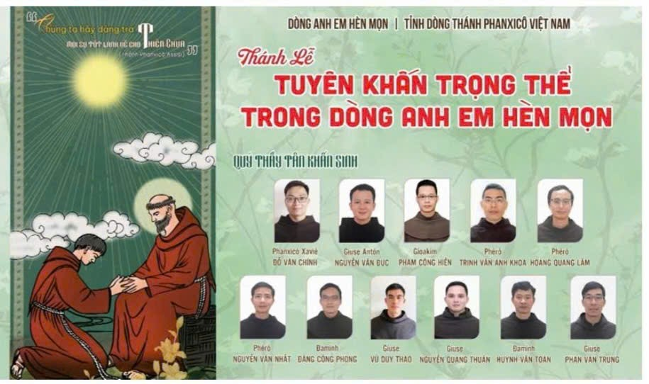 Thánh lễ Tuyên khấn của 11 tu sĩ Tỉnh Dòng Phanxicô Việt Nam