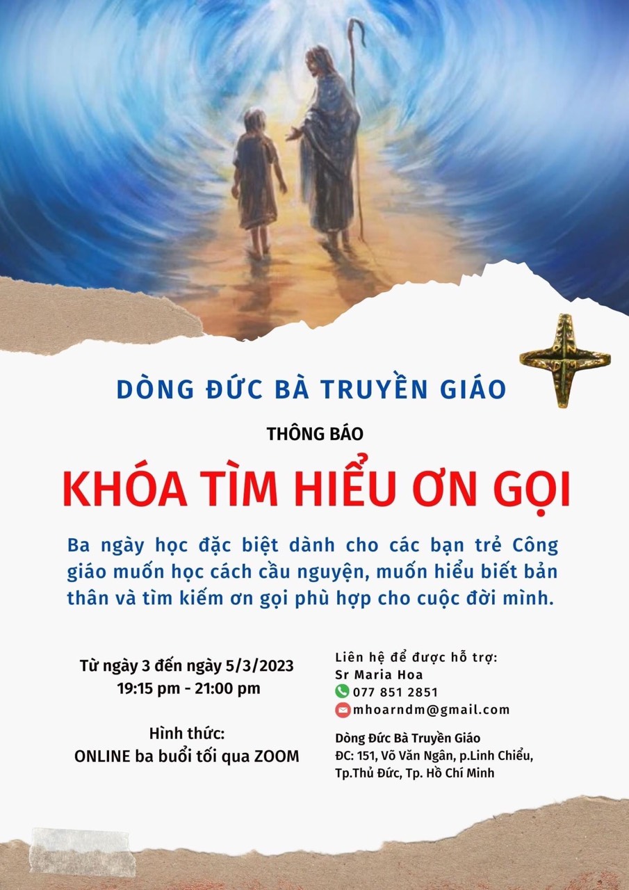 Dòng Đức Bà Truyền Giáo: Khoá tìm hiểu Ơn gọi - năm 2023
