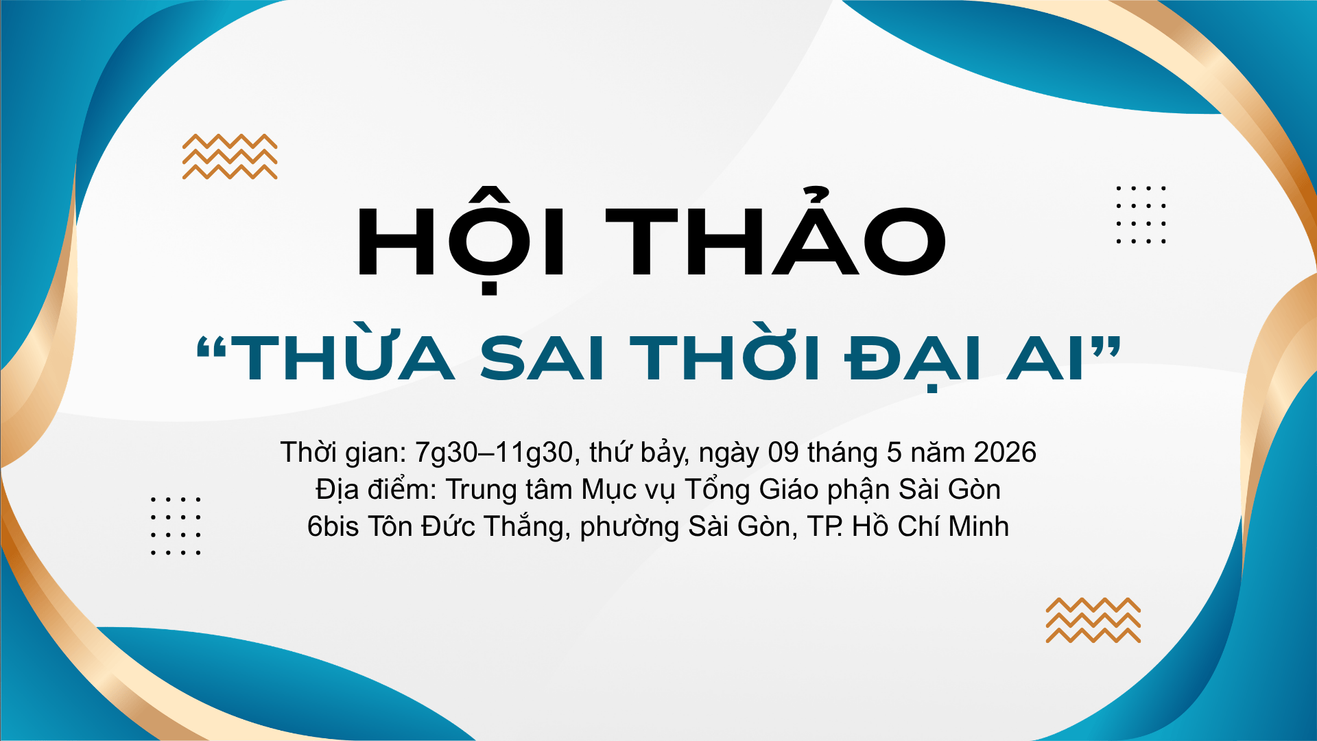 Thư mời Hội thảo Thừa sai thời đại AI