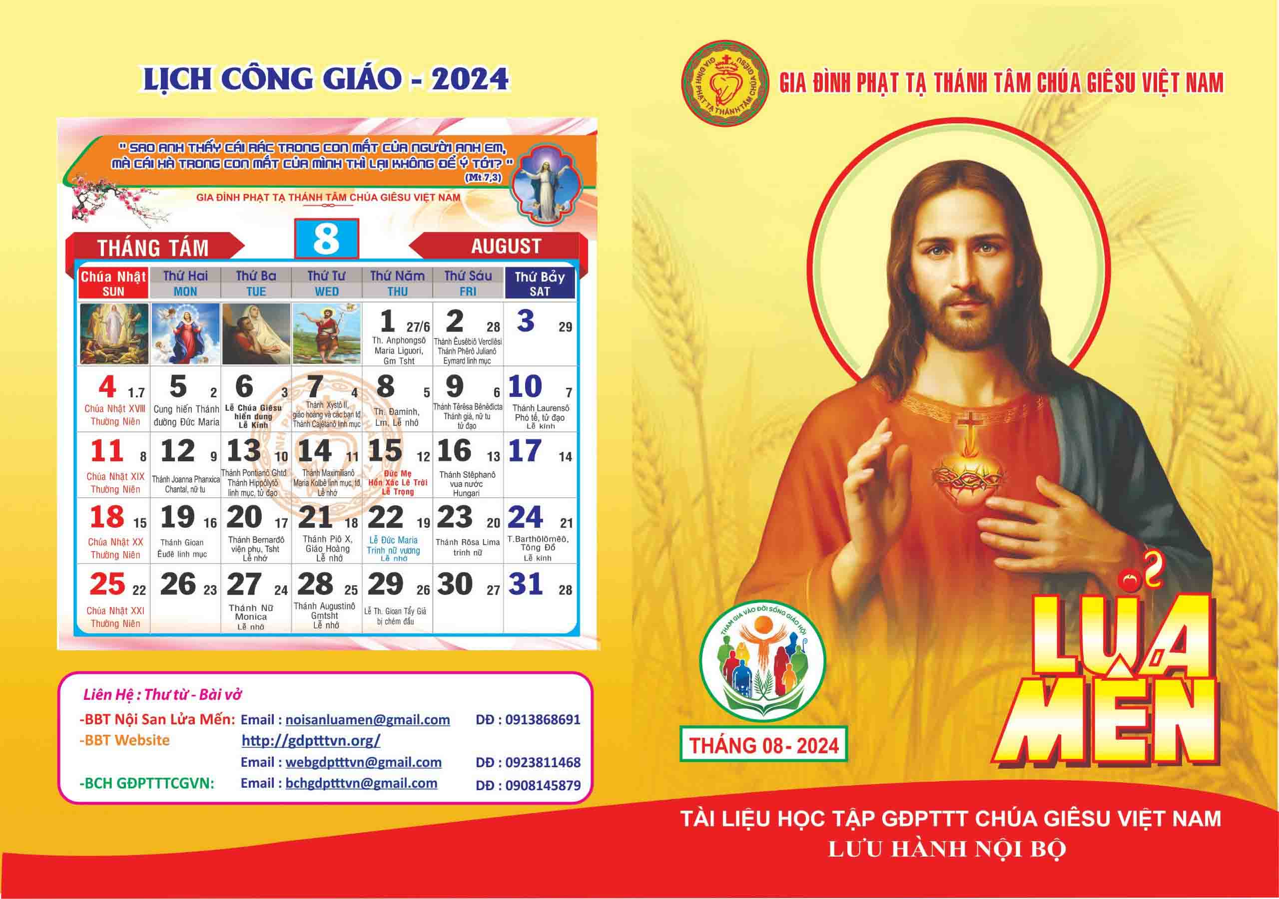 Nội san Lửa Mến tháng 8.2024