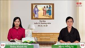Gia đình cầu nguyện với Lời Chúa: Thứ Bảy tuần 21 Thường niên (Mt 25, 14-30)