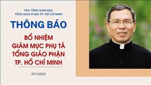 Thông báo Tân Giám mục Phụ tá