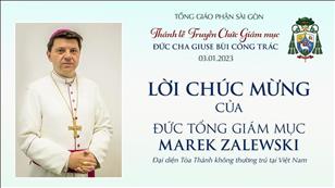 ĐTGM Marek Zalewski chúc mừng Đức Tân Giám mục Giuse Bùi Công Trác | Ngày 03.01.2023