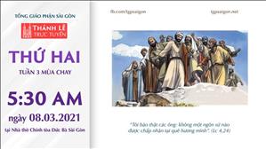 TGP Sài Gòn - Thánh lễ trực tuyến 8-3-2021: Thứ Hai tuần 3 MC lúc 5:30 tại Nhà thờ Chính tòa Đức Bà