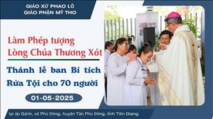 Giáo xứ Thánh Phaolô (Bà Từ): Đức Cha Phê rô Nguyễn Văn Khảm dâng Thánh lễ Rửa Tội 70 người