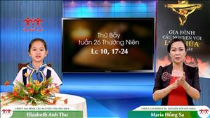 3 phút Gia đình cầu nguyện với Lời Chúa: Thứ Bảy tuần 26 Thường Niên (Lc 10, 17-24)
