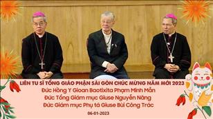 Liên tu sĩ TGPSG chúc mừng Năm mới 2023 Đức Hồng Y - Đức Tổng GM Giuse - Đức Cha Phụ tá