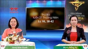 3 phút Gia đình cầu nguyện với Lời Chúa: Thứ Ba tuần 27 Thường Niên (Lc 10, 38-42)