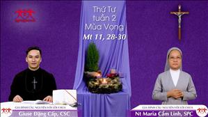 Gia đình cầu nguyện với Lời Chúa ngày 09-12-2020: Ách Của Tôi Êm Ái - Thứ Tư tuần 2 mùa Vọng (Mt 11, 28-30)