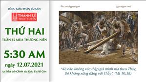 TGP Sài Gòn trực tuyến 12-7-2021: Thứ Hai tuần 15 TN lúc 5:30 tại Nhà thờ Chính tòa Đức Bà
