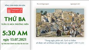 TGP Sài Gòn trực tuyến 13-7-2021: Thứ Ba tuần 15 TN lúc 5:30 tại Nhà thờ Chính tòa Đức Bà