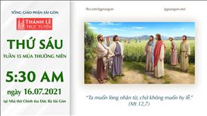 TGP Sài Gòn trực tuyến 16-7-2021: Thứ Sáu tuần 15 TN lúc 5:30 tại Nhà thờ Chính tòa Đức Bà