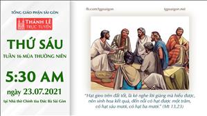 TGP Sài Gòn trực tuyến 23-7-2021: Thứ Sáu tuần 16 TN lúc 5:30 tại Nhà thờ Chính tòa Đức Bà