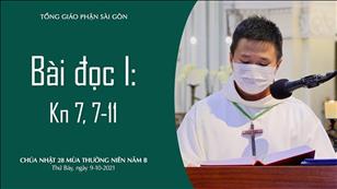 Chúa nhật 28 TN năm B - Bài đọc I: Kn 7, 7-11