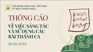 Ủy ban Thánh nhạc - Thông cáo về việc sáng tác và sử dụng các bài thánh ca