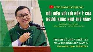 Đối diện với lời góp ý của người khác như thế nào? - Lm GB Phương Đình Toại, MI | CN 23 TN năm A