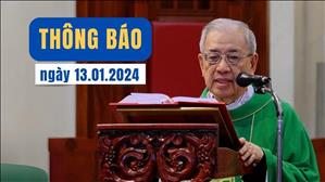 Nhà thờ Chính Tòa Đức Bà: Thông báo ngày 13-1-2024