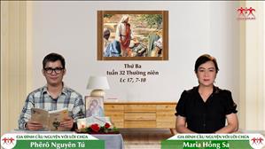 Gia đình cầu nguyện với Lời Chúa: Thứ Ba tuần 32 Thường niên (Lc 17, 7-10)