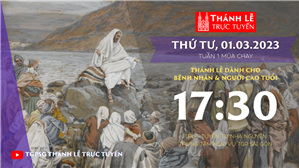 TGPSG Thánh Lễ trực tuyến 1-3-2023: Thứ Tư tuần 1 MC lúc 17:30 tại Trung tâm Mục vụ
