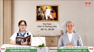 Gia đình cầu nguyện với Lời Chúa ngày 14-7-2022: Thứ Năm tuần 15 mùa Thường niên (Mt 11, 28-30)