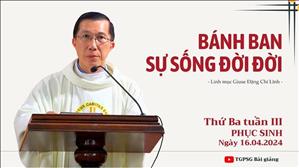 Bánh ban sự sống đời đời - Lm Giuse Đặng Chí Lĩnh | Thứ Ba tuần III PS