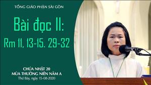 CN 20 Thường niên A - Bài Ðọc II: Rm 11, 13-15. 29-32