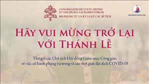 Thông báo - Bộ Phụng tự và Kỷ luật các Bí tích: hãy vui mừng trở lại với thánh lễ