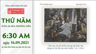 TGP Sài Gòn trực tuyến 16-9-2021: Thứ Năm tuần 24 TN lúc 6:30 tại Nhà thờ Chính tòa Đức Bà