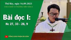 Bài đọc I: Hc 27, 33 - 28, 9 - CN 24 TN năm A