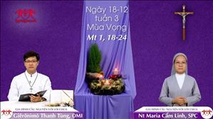 Gia đình cầu nguyện với Lời Chúa ngày 18-12-2020: Đừng Ngại - Thứ Sáu tuần 3 mùa Vọng (Mt 1, 18-24)