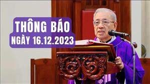 Nhà thờ Chính Tòa Đức Bà: Thông báo ngày 16-12-2023