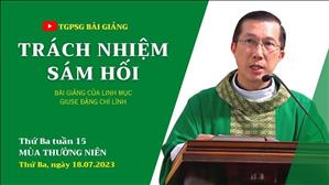 Trách nhiệm sám hối - Lm Giuse Đặng Chí Lĩnh | Thứ Ba tuần 15 TN