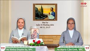 Gia đình cầu nguyện với Lời Chúa: Thứ Tư tuần 15 Thường niên (Mt 11, 25-27)