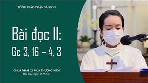 Chúa nhật 25 TN năm B - Bài đọc II: Gc 3, 16 – 4, 3