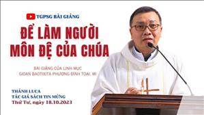 Để làm người môn đệ của Chúa - Lm GB Phương Đình Toại, MI | Thánh Luca, tác giả sách Tin mừng