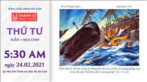 TGP Sài Gòn - Thánh lễ trực tuyến 24-2-2021: Thứ Tư tuần 1 MC lúc 5:30 tại Nhà thờ Chính tòa Đức Bà