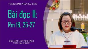 CN 4 mùa Vọng năm B - Bài đọc II: Rm 16, 25-27